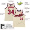 Custom Cream Red-Navy Authentic Throwback Basketball Jersey