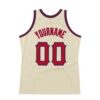 Custom Cream Red-Navy Authentic Throwback Basketball Jersey