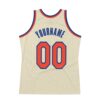 Custom Cream Orange-Royal Authentic Throwback Basketball Jersey