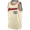 Custom Cream Navy Pinstripe Red-Black Authentic Basketball Jersey