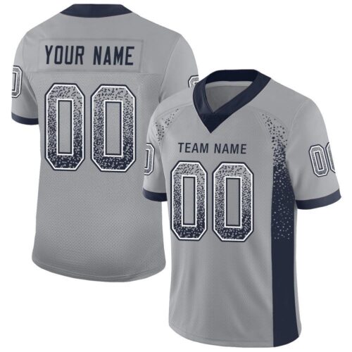 dallas_0035 Custom Light Gray Navy-White Drift Fashion Football Jersey