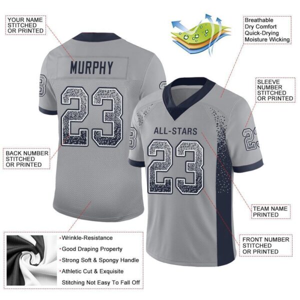 dallas_0036-1 Custom Light Gray Navy-White Drift Fashion Football Jersey