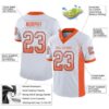 Custom White Orange-Navy Drift Fashion Football Jersey