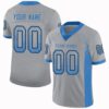 Custom Light Gray Powder Blue-Black Drift Fashion Football Jersey