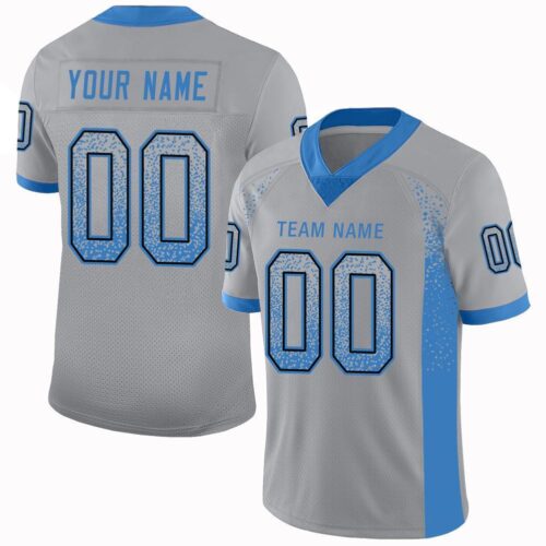 detroit_0049 Custom Light Gray Powder Blue-Black Drift Fashion Football Jersey