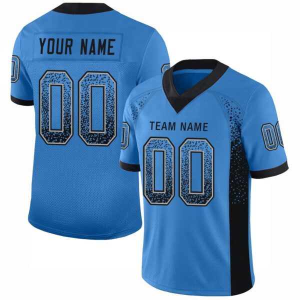 detroit_0051 Custom Powder Blue Black-Gray Drift Fashion Football Jersey