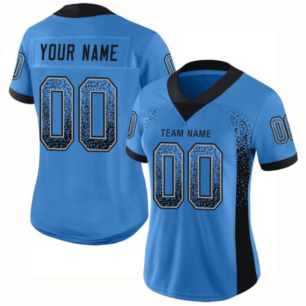 detroit_0052 Custom Powder Blue Black-Gray Drift Fashion Football Jersey