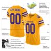 Custom Gold Purple-White Mesh Authentic Football Jersey