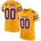gold_0004 Custom Gold Purple-White Mesh Authentic Football Jersey