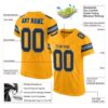 Custom Gold Navy-Powder Blue Mesh Authentic Football Jersey