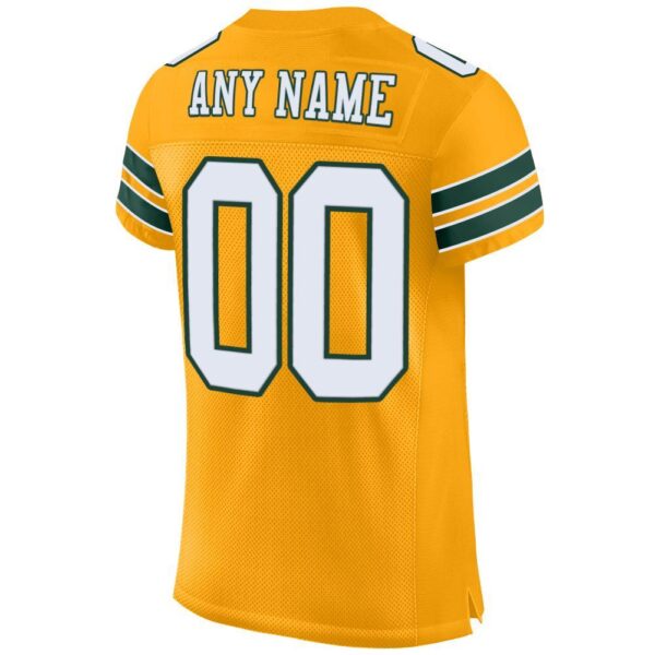 gold_0006-3 Custom Gold White-Green Mesh Authentic Football Jersey