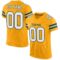 gold_0006 Custom Gold White-Green Mesh Authentic Football Jersey