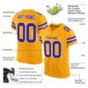 Custom Gold Purple-White Mesh Authentic Football Jersey