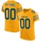 gold_0008 Custom Gold Green-White Mesh Authentic Football Jersey