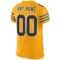 Custom Gold Navy-White Mesh Authentic Football Jersey