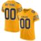 Custom Gold Navy-White Mesh Authentic Football Jersey