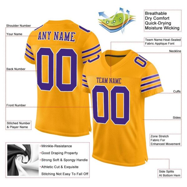gold_0011-1 Custom Gold Purple-White Mesh Authentic Football Jersey