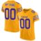 gold_0011 Custom Gold Purple-White Mesh Authentic Football Jersey