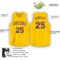 Custom Gold Purple V-Neck Basketball Jersey