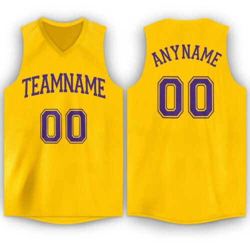 gold_0014 Custom Gold Purple V-Neck Basketball Jersey