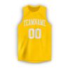 Custom Gold White Round Neck Basketball Jersey