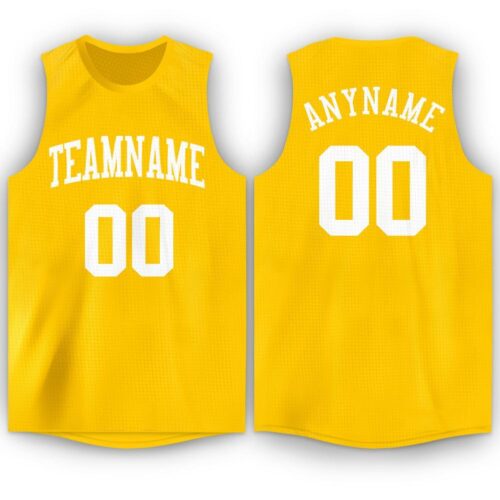 gold_0015 Custom Gold White Round Neck Basketball Jersey