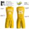 Custom Gold White Round Neck Suit Basketball Jersey
