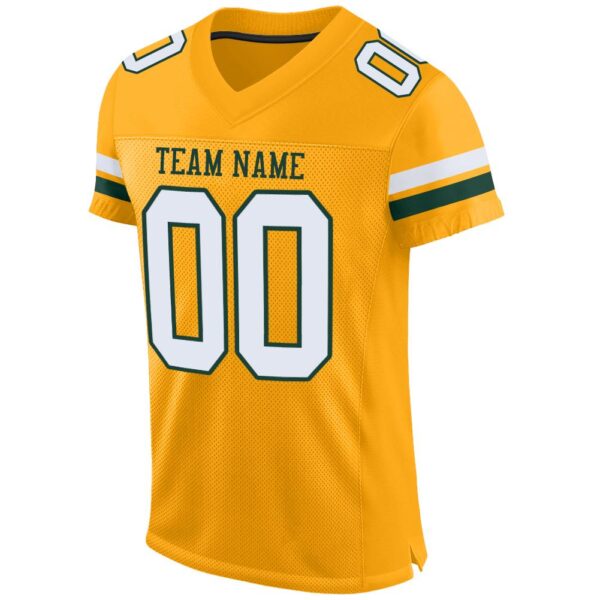 gold_0034-1 Custom Gold White-Green Mesh Authentic Football Jersey