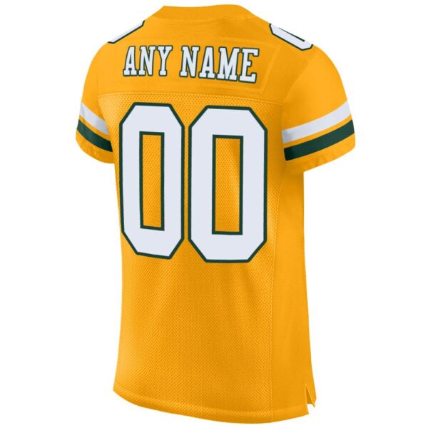 gold_0034-2 Custom Gold White-Green Mesh Authentic Football Jersey