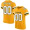 gold_0034 Custom Gold White-Green Mesh Authentic Football Jersey