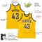 Custom Gold Navy-White Authentic Throwback Basketball Jersey