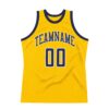 Custom Gold Navy-White Authentic Throwback Basketball Jersey