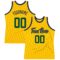Custom Gold Hunter Green-Navy Authentic Throwback Basketball Jersey