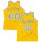 Custom Gold Light Blue-White Authentic Throwback Basketball Jersey