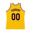 Custom Gold Black-Red Authentic Throwback Basketball Jersey
