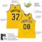 Custom Gold Black-White Authentic Throwback Basketball Jersey