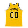 Custom Gold Black-White Authentic Throwback Basketball Jersey