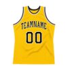 Custom Gold Black-White Authentic Throwback Basketball Jersey