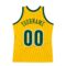 Custom Gold Hunter Green-White Authentic Throwback Basketball Jersey