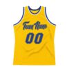 Custom Gold Royal-White Authentic Throwback Basketball Jersey