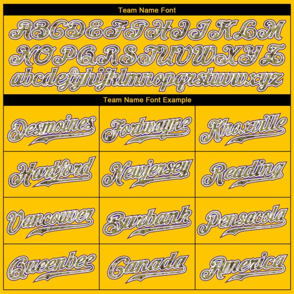 Custom Gold Camo-Purple Authentic Throwback Basketball Jersey