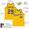 Custom Gold Black-White Authentic Throwback Basketball Jersey