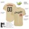 Custom Sand Black-Crimson Authentic Baseball Jersey