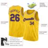 Custom Gold Black Pinstripe Purple-White Authentic Basketball Jersey