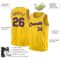 Custom Gold Black Pinstripe Purple-White Authentic Basketball Jersey