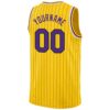 Custom Gold Black Pinstripe Purple-White Authentic Basketball Jersey