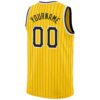 Custom Gold Black Pinstripe Black-White Authentic Basketball Jersey