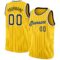 Custom Gold Black Pinstripe Black-White Authentic Basketball Jersey