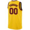 Custom Gold Black Pinstripe Maroon-Black Authentic Basketball Jersey