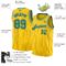 Custom Gold Black Pinstripe Kelly Green-White Authentic Basketball Jersey